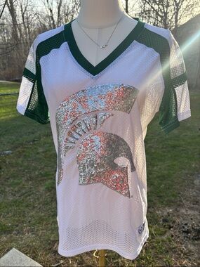 PINK Victoria's Secret MSU Spartan Sequin Jersey